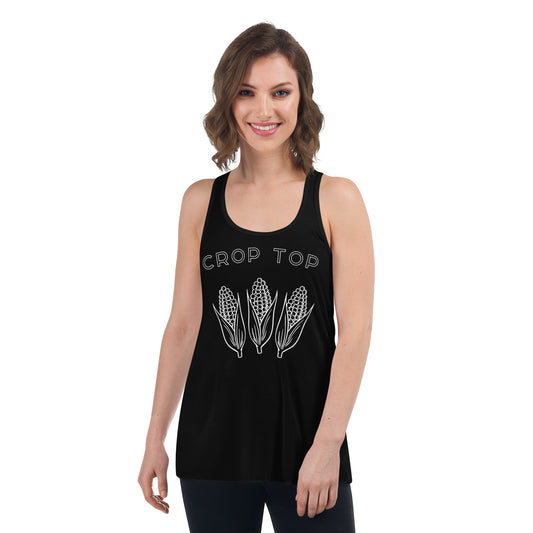 Crop Top - Corn Farm Humor Tank - Women's Flowy Racerback Tank